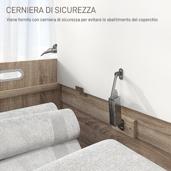 DecHome Cassapanca in Legno Panca contenitore Dimensioni 62,4x40x51,5 cm colore Bianco