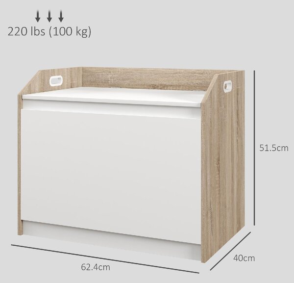 DecHome Cassapanca in Legno Panca contenitore Dimensioni 62,4x40x51,5 cm colore Bianco