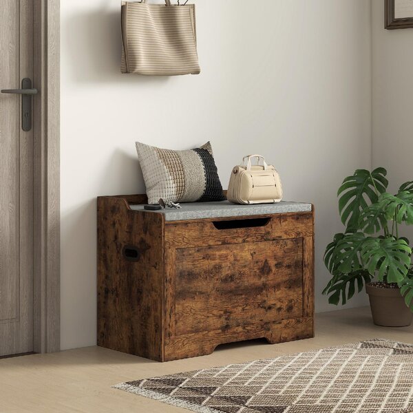 DecHome Cassapanca in Legno Panca contenitore Dimensioni 75x40x56 cm colore Grigio