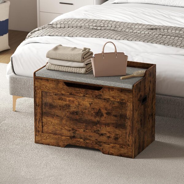 DecHome Cassapanca in Legno Panca contenitore Dimensioni 75x40x56 cm colore Grigio