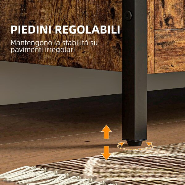 DecHome Cassapanca in Legno Panca contenitore Dimensioni 80x40x49 cm colore Marrone/Nero