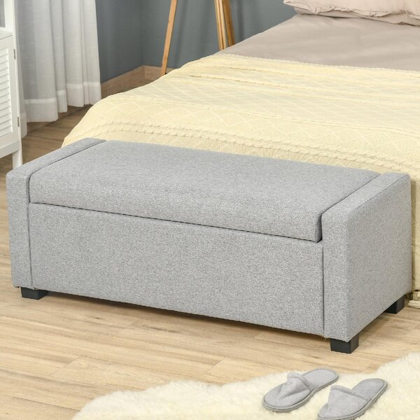 DecHome Cassapanca in Tessuto Panca contenitore Dimensioni 120x50x44 cm colore Grigio