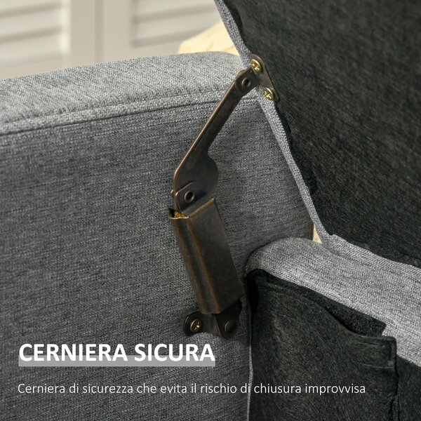 DecHome Cassapanca in Tessuto Panca contenitore Dimensioni 120x50x44 cm colore Grigio