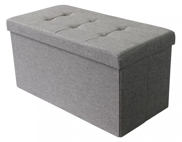 DecHome Cassapanca in Tessuto Panca contenitore Dimensioni 76x38x38 cm colore Grigio