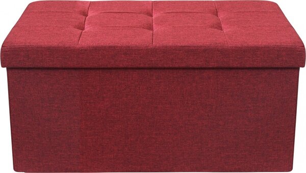 DecHome Cassapanca in Tessuto Panca contenitore Dimensioni 76x38x38 cm colore Bordeaux