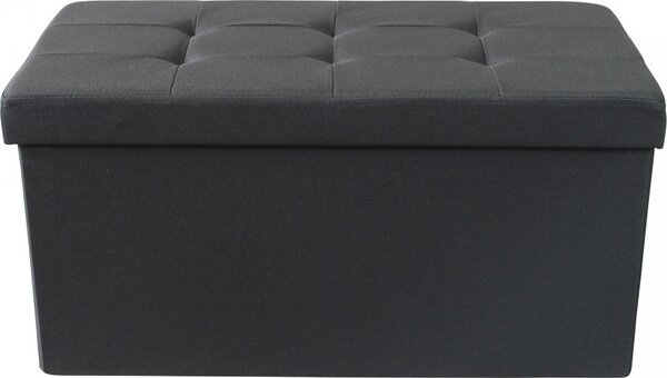 DecHome Cassapanca in Tessuto Panca contenitore Dimensioni 76x38x38 cm colore Nero