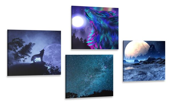 Set di quadri – Lupo misterioso
