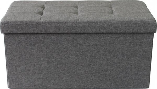 DecHome Cassapanca in Tessuto Panca contenitore Dimensioni 76x38x38 cm colore Grigio Scuro
