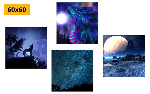 Set di quadri – Lupo misterioso