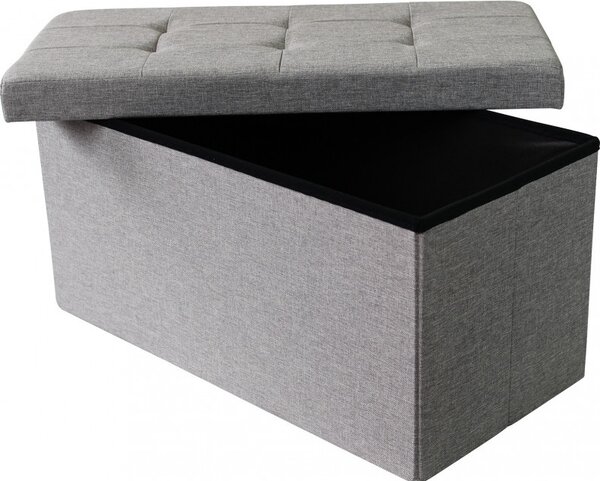 DecHome Cassapanca in Tessuto Panca contenitore Dimensioni 76x38x38 cm colore Grigio