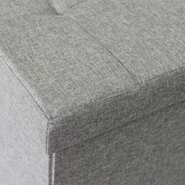 DecHome Cassapanca in Tessuto Panca contenitore Dimensioni 76x38x38 cm colore Grigio