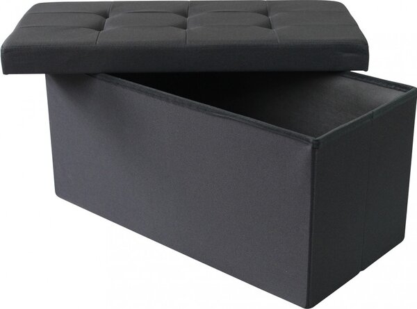 DecHome Cassapanca in Tessuto Panca contenitore Dimensioni 76x38x38 cm colore Nero