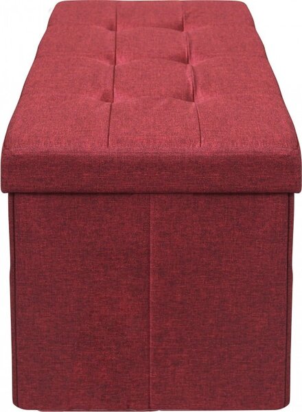 DecHome Cassapanca in Tessuto Panca contenitore Dimensioni 76x38x38 cm colore Bordeaux
