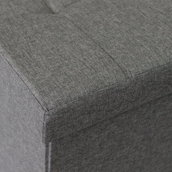 DecHome Cassapanca in Tessuto Panca contenitore Dimensioni 76x38x38 cm colore Grigio Scuro