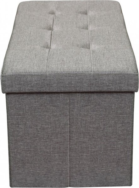 DecHome Cassapanca in Tessuto Panca contenitore Dimensioni 76x38x38 cm colore Grigio