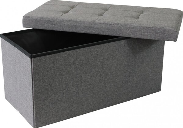 DecHome Cassapanca in Tessuto Panca contenitore Dimensioni 76x38x38 cm colore Grigio Scuro