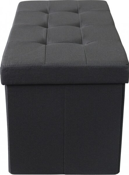 DecHome Cassapanca in Tessuto Panca contenitore Dimensioni 76x38x38 cm colore Nero
