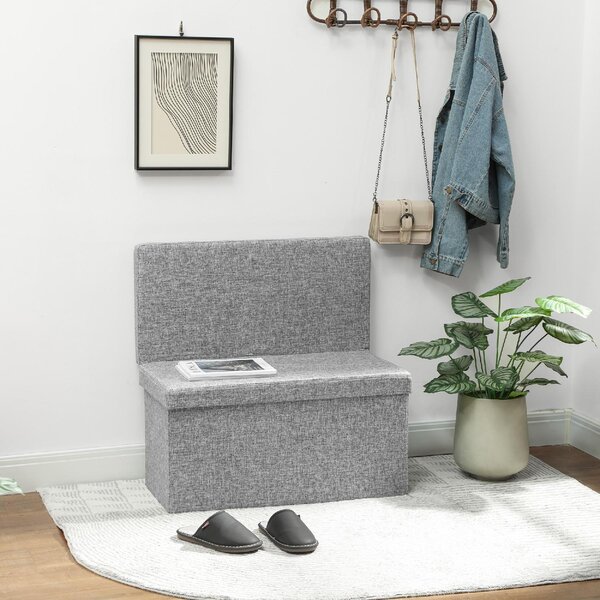DecHome Cassapanca in Tessuto Panca contenitore Dimensioni 76x50x73 cm colore Grigio