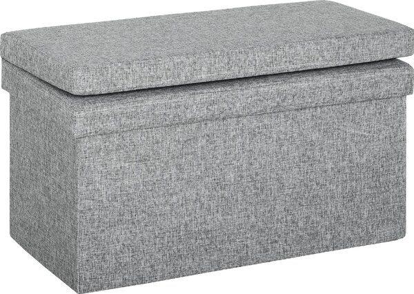DecHome Cassapanca in Tessuto Panca contenitore Dimensioni 76x50x73 cm colore Grigio