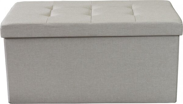 DecHome Cassapanca in Tessuto Panca contenitore Dimensioni 76x38x38 cm colore Tortora