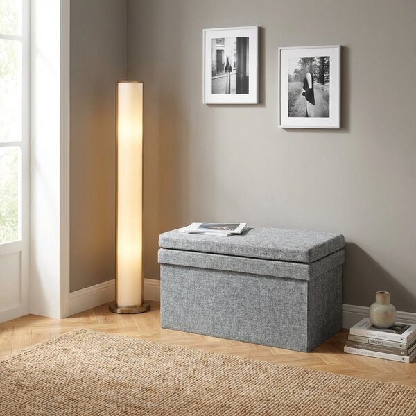 DecHome Cassapanca in Tessuto Panca contenitore Dimensioni 76x50x73 cm colore Grigio