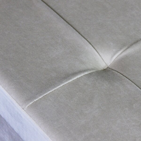 DecHome Cassapanca in Velluto Panca contenitore Dimensioni 76x38x38 cm colore Beige