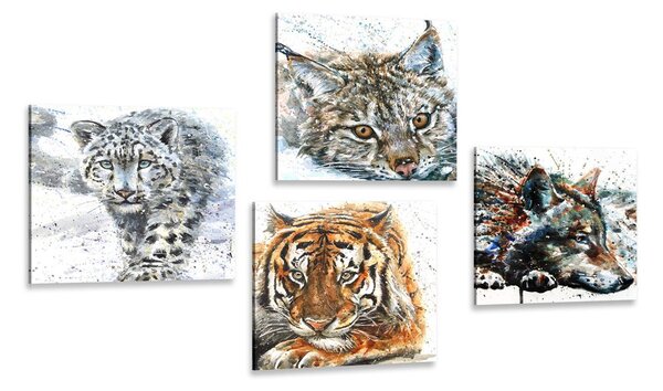 Set di quadri – Animali in splendida versione acquerello