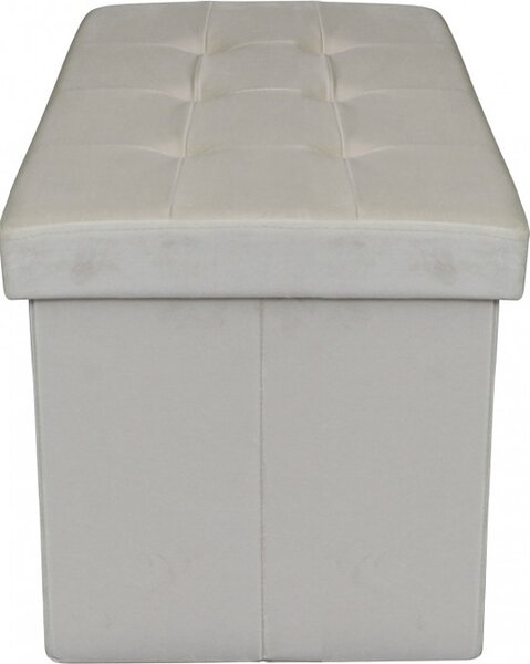 DecHome Cassapanca in Velluto Panca contenitore Dimensioni 76x38x38 cm colore Beige