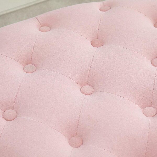 DecHome Cassapanca in Velluto Panca contenitore Dimensioni 71x52x42 cm colore Rosa