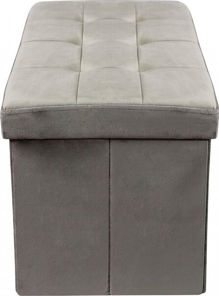 DecHome Cassapanca in Velluto Panca contenitore Dimensioni 76x38x38 cm colore Tortora