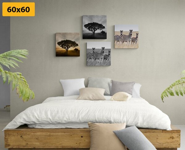 Set di quadri – Animali che vivono nella Savana