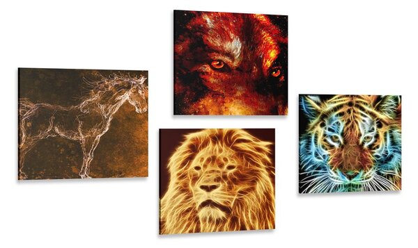 Set di quadri – Misteriosa astrazione animale
