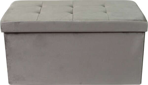 DecHome Cassapanca in Velluto Panca contenitore Dimensioni 76x38x38 cm colore Tortora