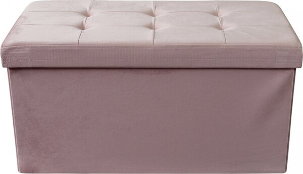 DecHome Cassapanca in Velluto Panca contenitore Dimensioni 76x38x38 cm colore Rosa