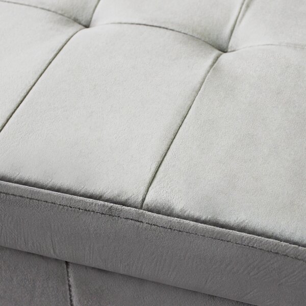 DecHome Cassapanca in Velluto Panca contenitore Dimensioni 76x38x38 cm colore Tortora