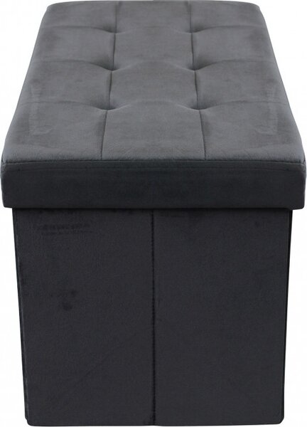 DecHome Cassapanca in Velluto Panca contenitore Dimensioni 76x38x38 cm colore Nero