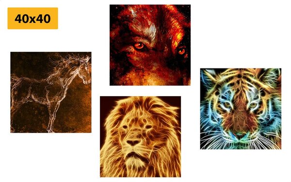 Set di quadri – Misteriosa astrazione animale