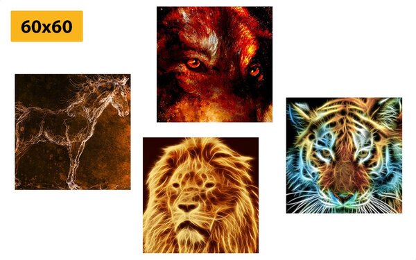 Set di quadri – Misteriosa astrazione animale