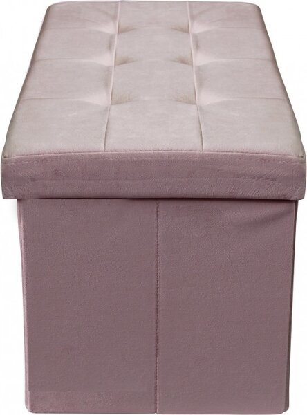 DecHome Cassapanca in Velluto Panca contenitore Dimensioni 76x38x38 cm colore Rosa