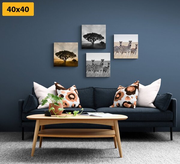 Set di quadri – Animali che vivono nella Savana