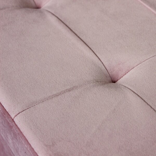 DecHome Cassapanca in Velluto Panca contenitore Dimensioni 76x38x38 cm colore Rosa