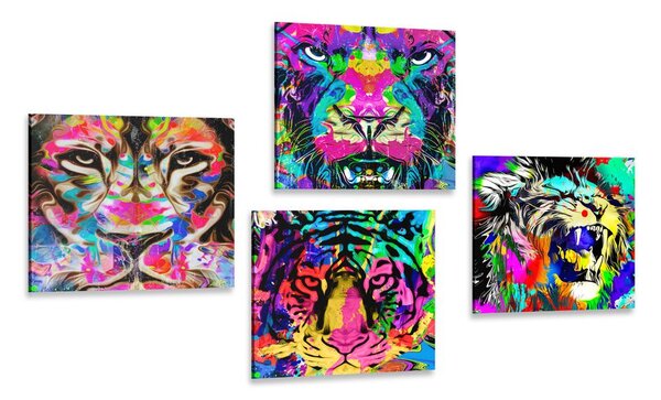 Set di quadri – Animali in stile pop art