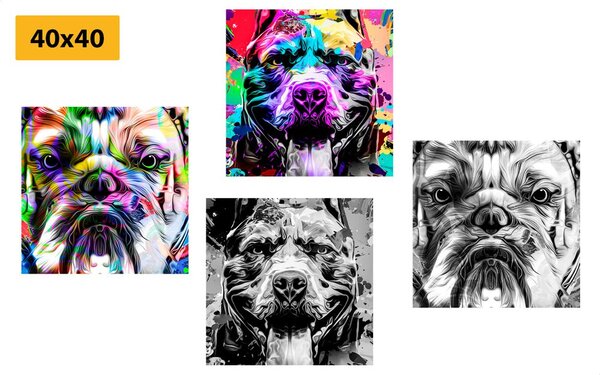 Set di quadri – Cani in stile pop art