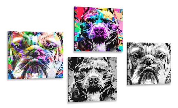 Set di quadri – Cani in stile pop art
