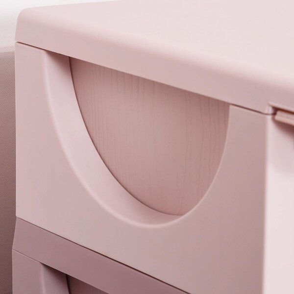 DecHome Cassettiera Multiuso 3 Cassetti in Plastica 37x37x56.5 cm colore Rosa