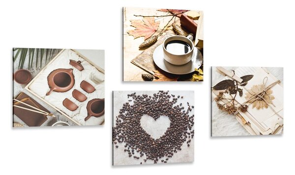 Set di quadri – Natura morta di caffè