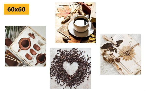 Set di quadri – Natura morta di caffè