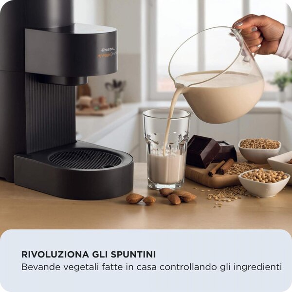 Ariete OUTLET - Centrifuga Elettrica Macchina per Bevande Vegetali Capacit 1.5 Litri Potenza 1200 Watt con Lame in Acciaio Inox colore Nero - 00C0