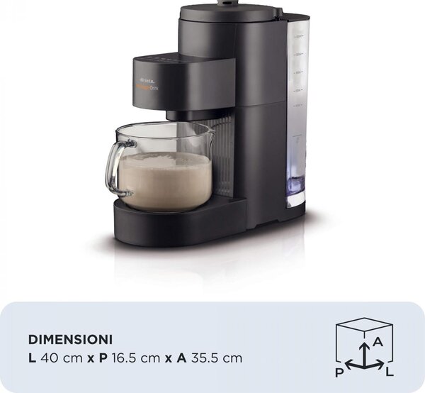 Ariete OUTLET - Centrifuga Elettrica Macchina per Bevande Vegetali Capacit 1.5 Litri Potenza 1200 Watt con Lame in Acciaio Inox colore Nero - 00C0