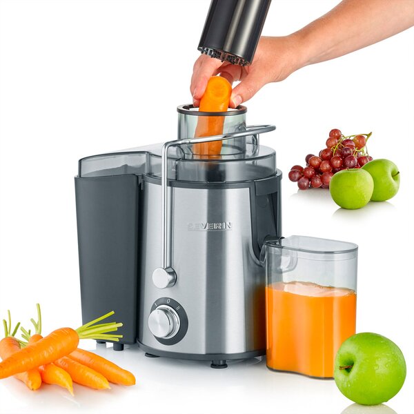 Severin Centrifuga elettrica Frutta e Verdura Capacit succo 0,5 Litri Capacit polpa 1,5 Litri Potenza 400 Watt 19.000 giri al minuto colore Accia